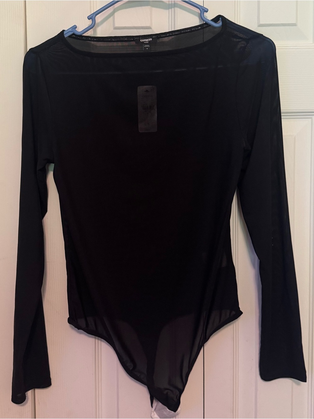 Express Women's Black Long-Sleeve Sheer Bodysuit NWT, SIZE SMALL